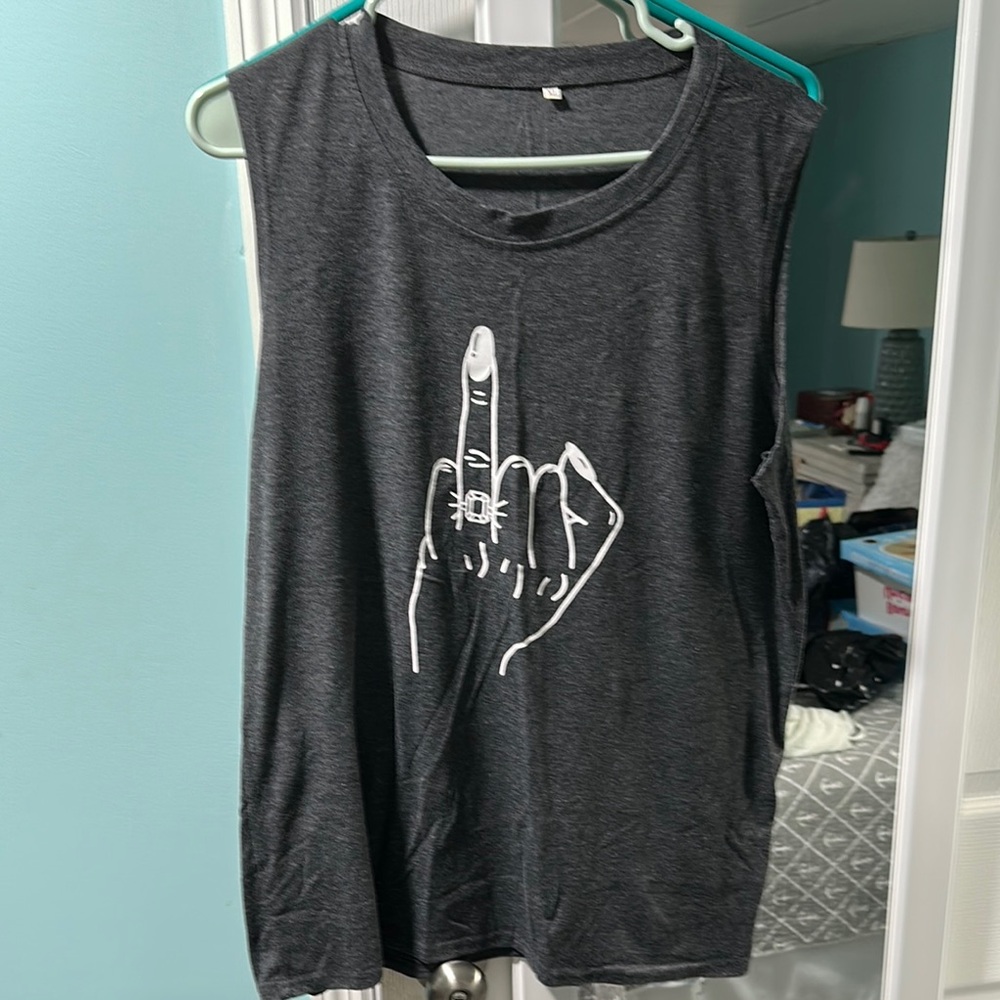 Charcoal Graphic Sleeveless Top